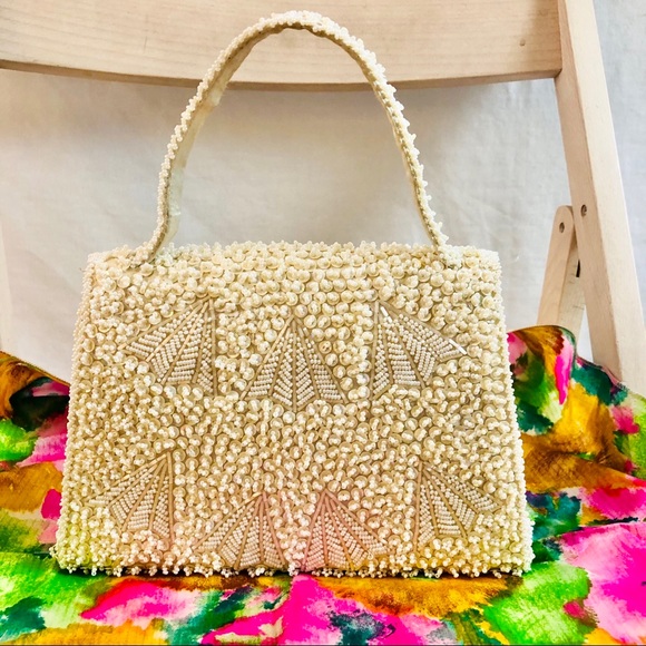 Vintage Beaded Purse with Coin Purse & Eyeglass Holder by Grande Mason Blanche - Picture 4 of 16